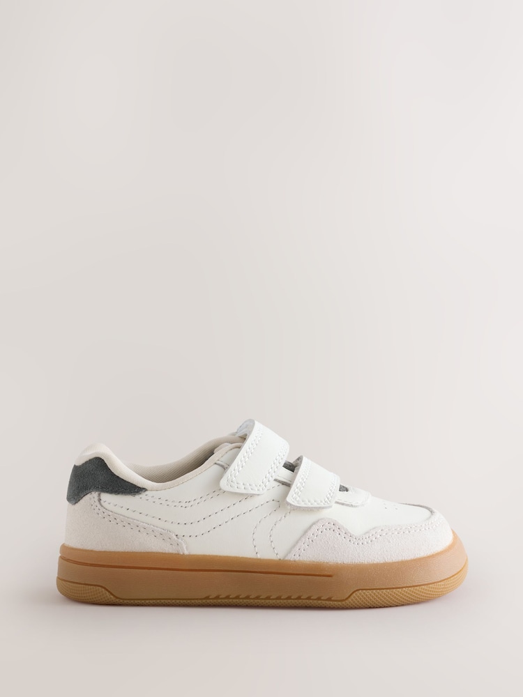 Vit/Neutral - Barefoot Läder Sneakers med Tryckknäppning - Bild 2 av 5 Vit/Neutral - Barefoot Läder Sneakers med Tryckknäppning - Bild 2 av 5