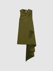 Reiss Olive Green Wrenley Dress - Image 2 of 7