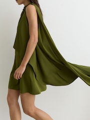 Reiss Olive Green Wrenley Dress - Image 3 of 7