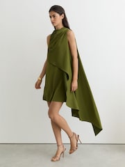 Reiss Olive Green Wrenley Dress - Image 5 of 7