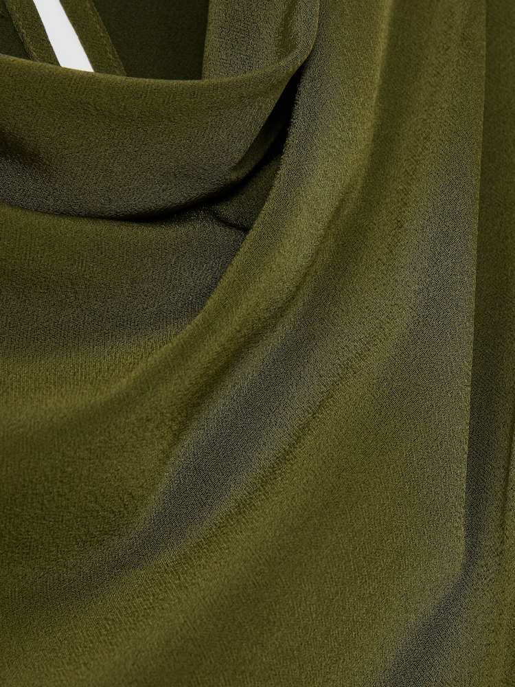 Reiss Olive Green Wrenley Dress - Image 7 of 7