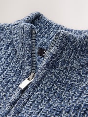 Blå/marinblå - Zip Neck Knitted Cable Jumper (3mths-7yrs) - Bild 7 av 8