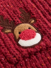 Red Christmas Knitted Crew Neck Polo Shirt (3mths-10yrs) - Image 3 of 4