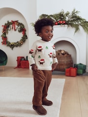 Ecru Christmas Crew Neck Jumper (3mths-7yrs) - Image 2 of 9