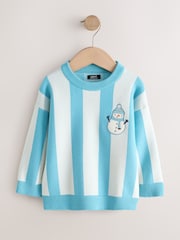 Көк - Christmas Knitted Crew Neck Cardigan (3mths-10yrs) - 7суретінің 4 суреті