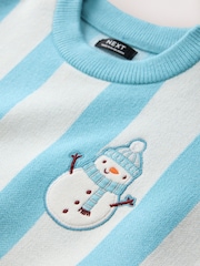 Көк - Christmas Knitted Crew Neck Cardigan (3mths-10yrs) - 7суретінің 6 суреті