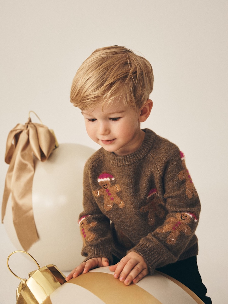 朱古力啡色 - Christmas Knitted Crew Neck Polo Shirt (3mths-10yrs) - 圖片 3/3 朱古力啡色 - Christmas Knitted Crew Neck Polo Shirt (3mths-10yrs) - 圖片 3/3