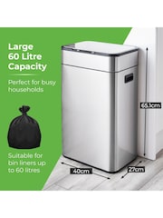 Tower Stainless Steel Ozone 60L Sensor Bin - Image 4 of 11