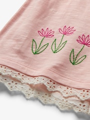 Hatley Light Pink Elephant Eyelet Trim Tee And Short Set - Image 4 of 4