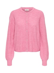 JDY Pink Long Sleeve Cardigan With Pearl Button - Image 1 of 2