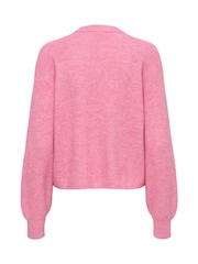 JDY Pink Long Sleeve Cardigan With Pearl Button - Image 2 of 2
