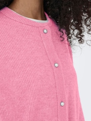 JDY Pink Long Sleeve Cardigan With Pearl Button - Image 4 of 6