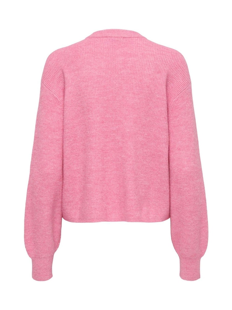 JDY Pink Long Sleeve Cardigan With Pearl Button - Image 6 of 6