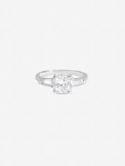 Simply Silver 925 Sterling Silver Cubic Zirconia Trilogy Engagement Ring Gift Pouch - Image 1 of 1