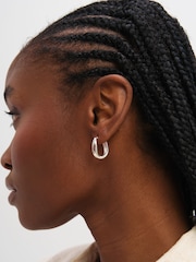 Inicio Silver Tone Polished Fluid Twist Earrings - Image 2 of 3