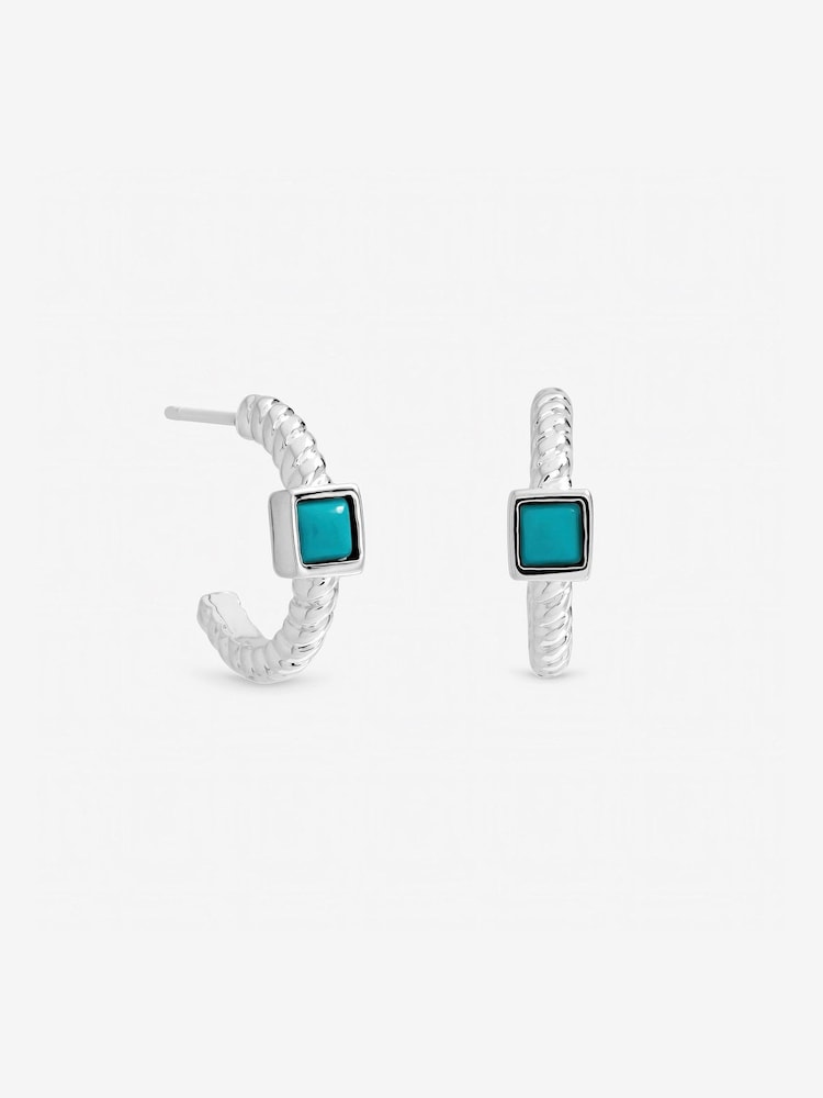 Inicio Turquoise Huggie Hoops - Imagen 3 de 3
