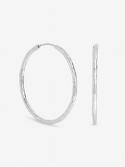 Simply Silver 925 Sterling Silver Molten Large Sleeper Hoops - Image 1 of 1