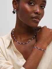 Inicio Lapis Blue Simply Silver Pearl Bracelet Gift Pouch - Image 1 of 3