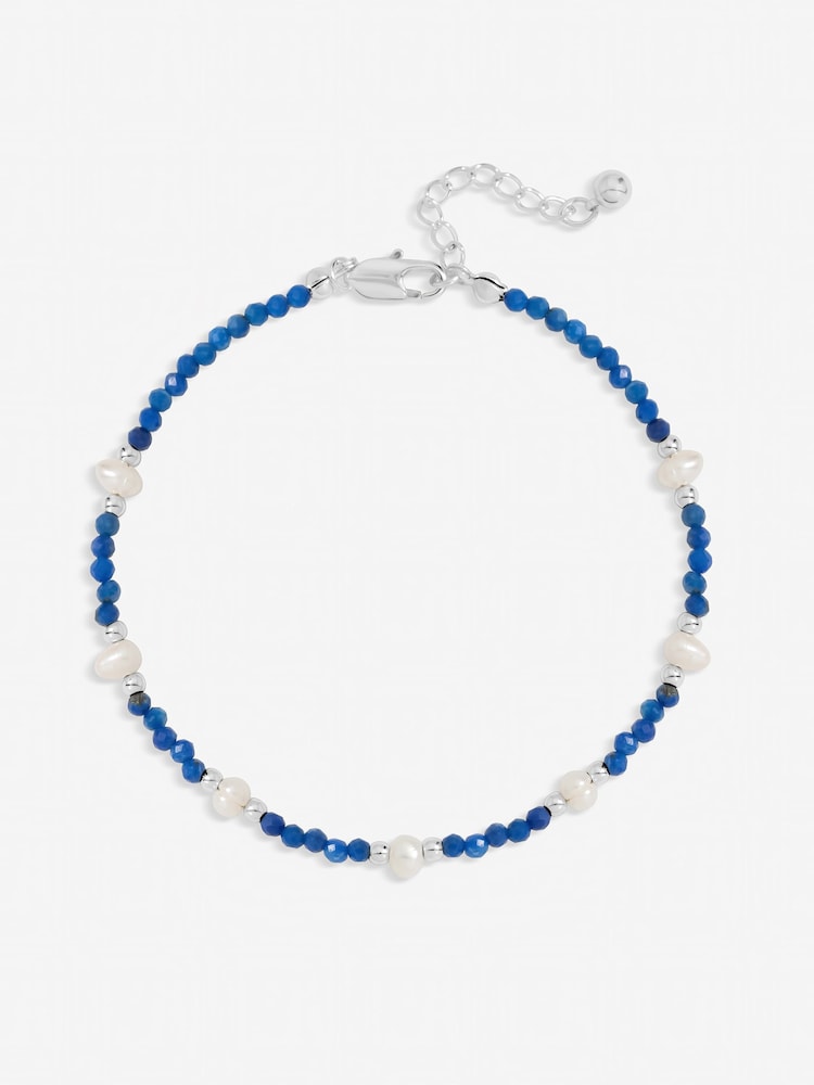 Inicio Lapis Blue Simply Silver Pearl Bracelet Gift Pouch - Image 3 of 3