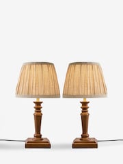 Laura Ashley 2 Pack Wood Tate Table Lamp - Image 5 of 6