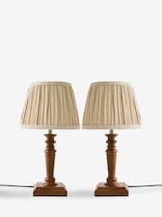 Laura Ashley 2 Pack Wood Tate Table Lamp - Image 6 of 6