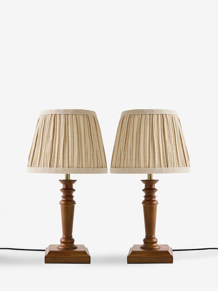 Laura Ashley 2 Pack Wood Tate Table Lamp - Image 6 of 6 Laura Ashley 2 Pack Wood Tate Table Lamp - Image 6 of 6