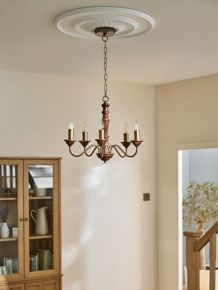 Laura Ashley Wood Tate Wood Chandelier Ceiling Light - Image 2 of 6 Laura Ashley Wood Tate Wood Chandelier Ceiling Light - Image 2 of 6