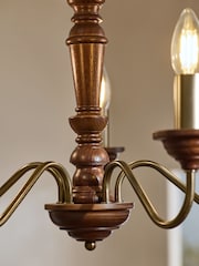 Laura Ashley Wood Tate Wood Chandelier Ceiling Light - Image 3 of 6