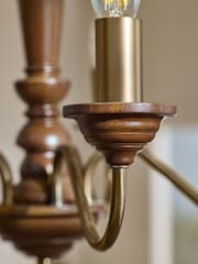 Laura Ashley Wood Tate Wood Chandelier Ceiling Light - Image 4 of 6