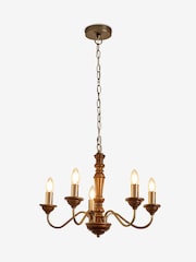 Laura Ashley Wood Tate Wood Chandelier Ceiling Light - Image 5 of 6