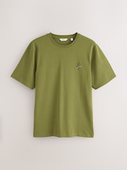 Green Plain Embroidered T-Shirt - Image 1 of 3