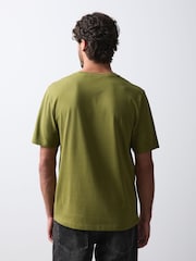 Green Plain Embroidered T-Shirt - Image 4 of 7