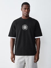 Black Records Relaxed Fit Graphic Print Heavy Weight T-Shirt - Image 3 of 10