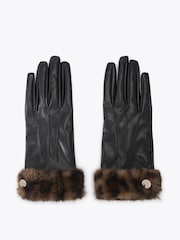 Carvela Brown Fur Gloves - Image 1 of 3