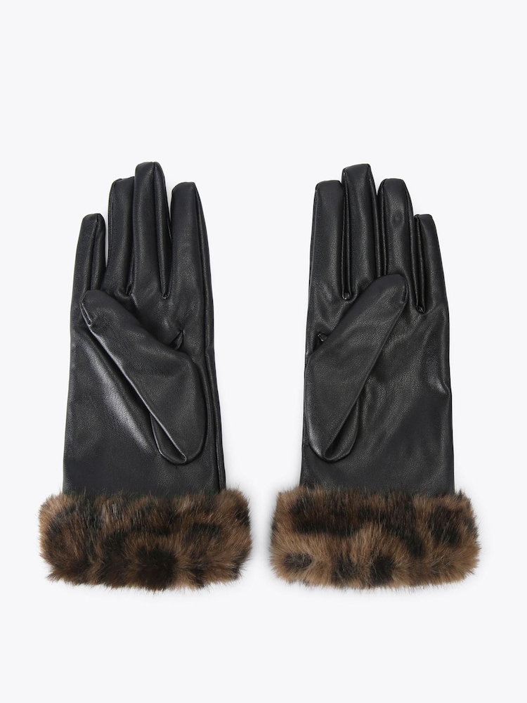 Carvela Brown Fur Gloves - Image 2 of 3 Carvela Brown Fur Gloves - Image 2 of 3