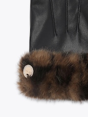 Carvela Brown Fur Gloves - Image 3 of 3