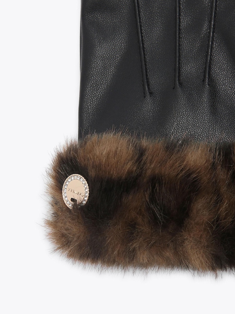 Carvela Brown Fur Gloves - Image 3 of 3 Carvela Brown Fur Gloves - Image 3 of 3