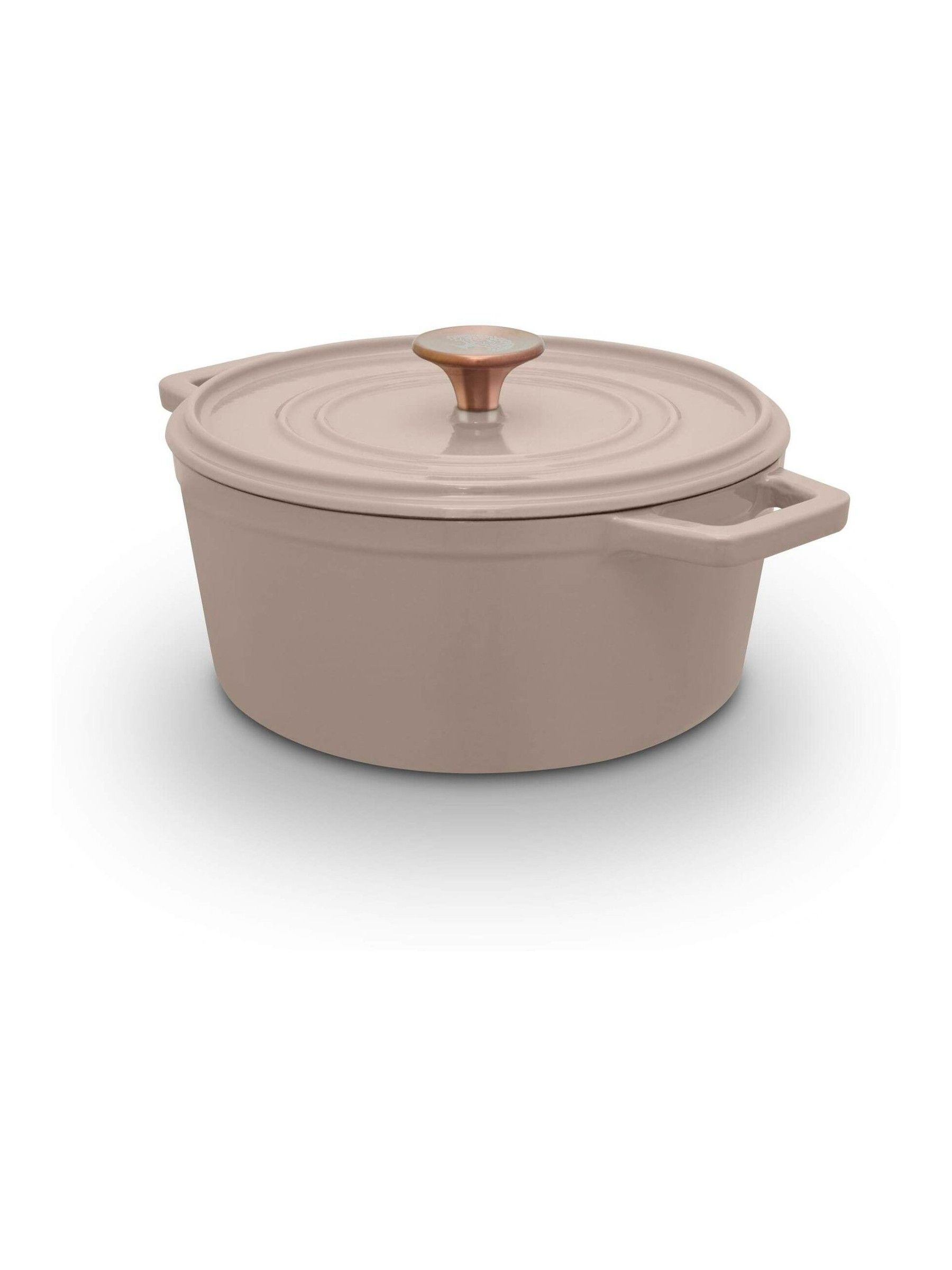 Barbary & Oak Nattura 20cm/2.2L Capacity Round Cast Iron Casserole/Dutch Oven/Cooking Pot with Durable Enamel Interior, Self-Basting Lid, Induction Compatible, Cashmere, BO800320CSH - Image 5