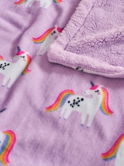 Unicorn Sherpa Fleece Throw - Image 2 of 5