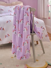 Unicorn Sherpa Fleece Throw - Image 3 of 5