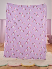Unicorn Sherpa Fleece Throw - Image 4 of 5