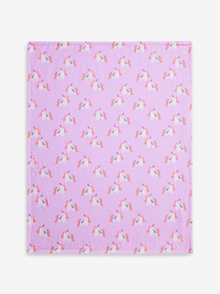 Unicorn Sherpa Fleece Throw - Image 5 of 5