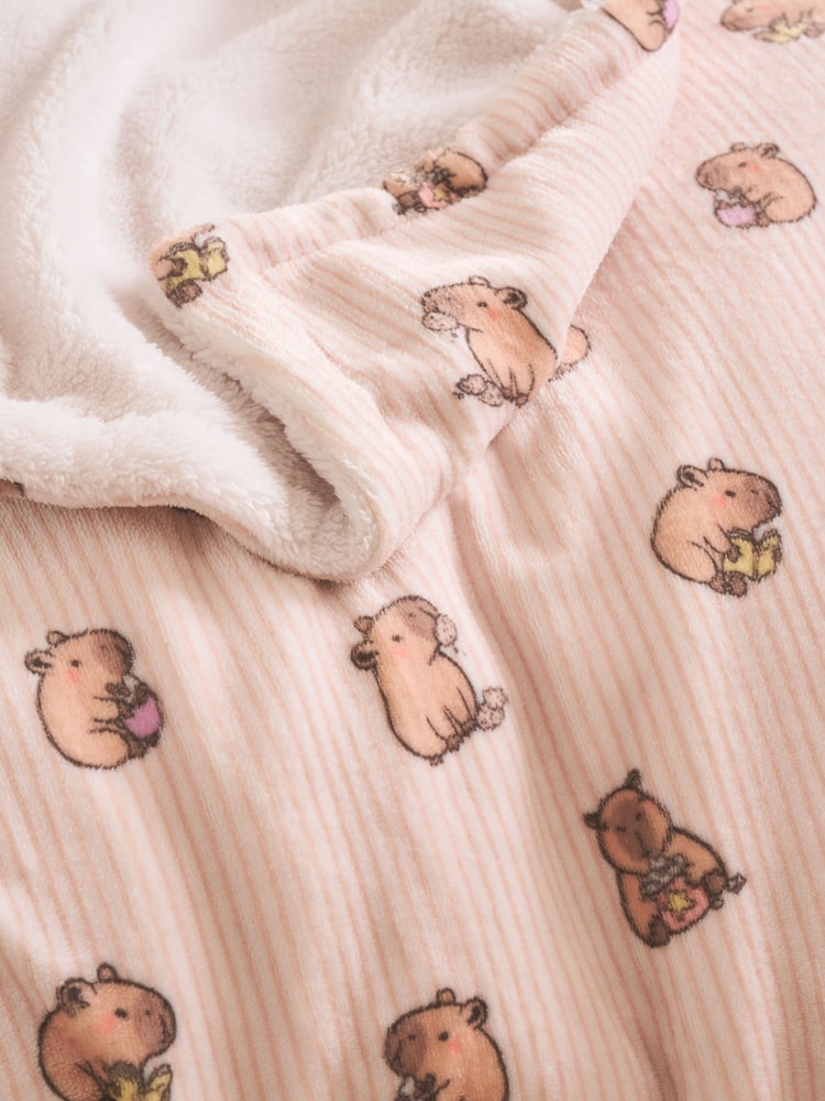 Capybara Sherpa Fleece Throw - Image 5 of 5 Capybara Sherpa Fleece Throw - Image 5 of 5