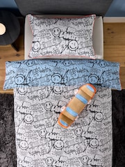 Blue Graffiti Supersoft Brushed Cotton Duvet Cover and Pillowcase Set - Image 4 of 8