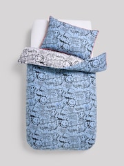 Blue Graffiti Supersoft Brushed Cotton Duvet Cover and Pillowcase Set - Image 5 of 8