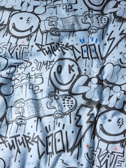 Blue Graffiti Supersoft Brushed Cotton Duvet Cover and Pillowcase Set - Image 7 of 8