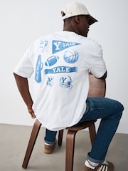 白色 - Lightweight Relaxed Yale T-Shirt - 圖片 1，共 8