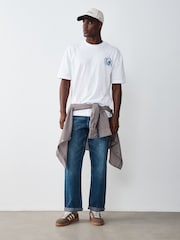 白色 - Lightweight Relaxed Yale T-Shirt - 圖片 2，共 8