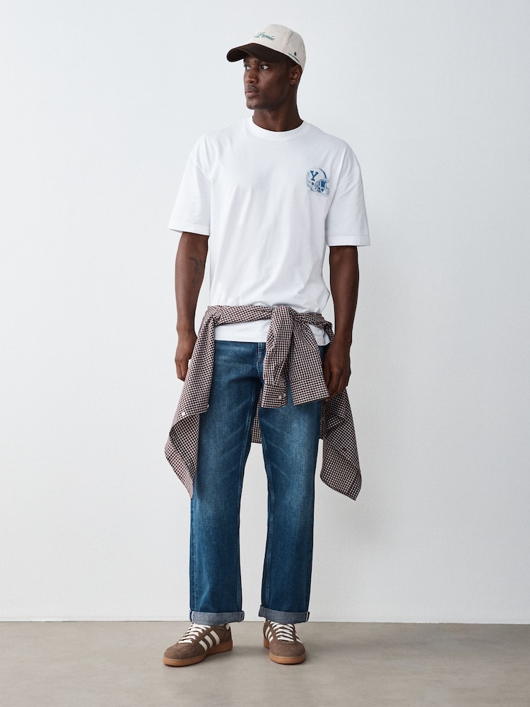 白色 - Lightweight Relaxed Yale T-Shirt - 圖片 2，共 8