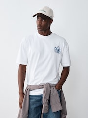白色 - Lightweight Relaxed Yale T-Shirt - 圖片 3，共 8